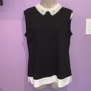 Karl Lagerfield lace collar top S